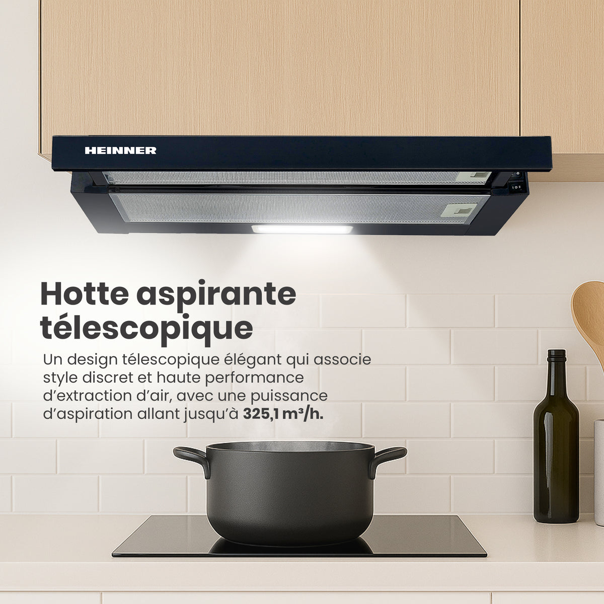 Heinner HTCH-440GBK afzuigkap – energielabel C – zwart – foto 2