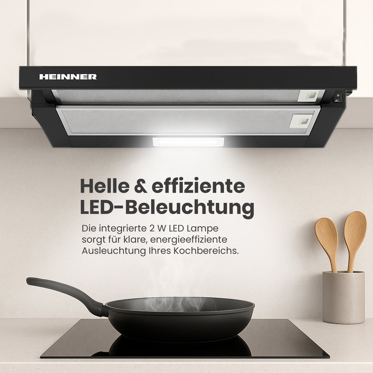 Heinner HTCH-F400BK afzuigkap – energielabel B – zwart – foto 3