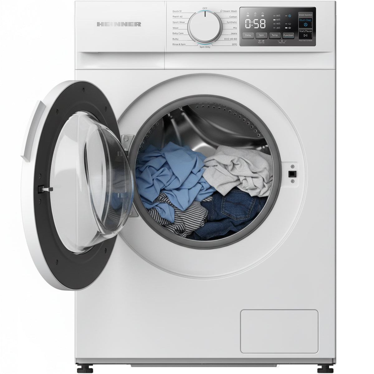 Wasmachine Heinner HWM-M914IVNA – 9 kg – 1400 toeren – 15 wasprogramma’s – energielabel A – foto 2