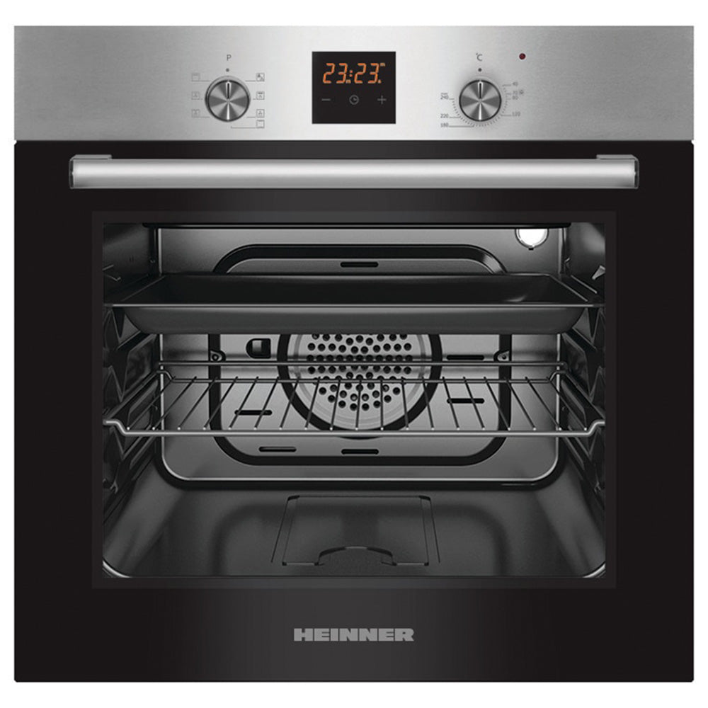 Heinner HBO-S567LDTGC-IX Inbouw Oven 56 L – Hetelucht – Grill – LED