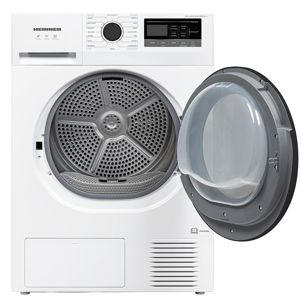 Heinner HHPD-M7N13PBKE++ Warmtepompdroger – 7 kg – Anti-Kreuk