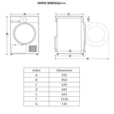 Heinner HHPD-M9K3SA+++ Warmtepompdroger – 9 kg – Anti-Kreuk