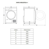 Heinner HHPD-M8G3PDA++ Warmtepompdroger – 8 kg – Anti-Kreuk