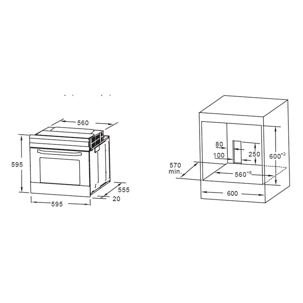 Heinner HBO-M654G-GBK Inbouw Oven 70 L – Hetelucht – Grill