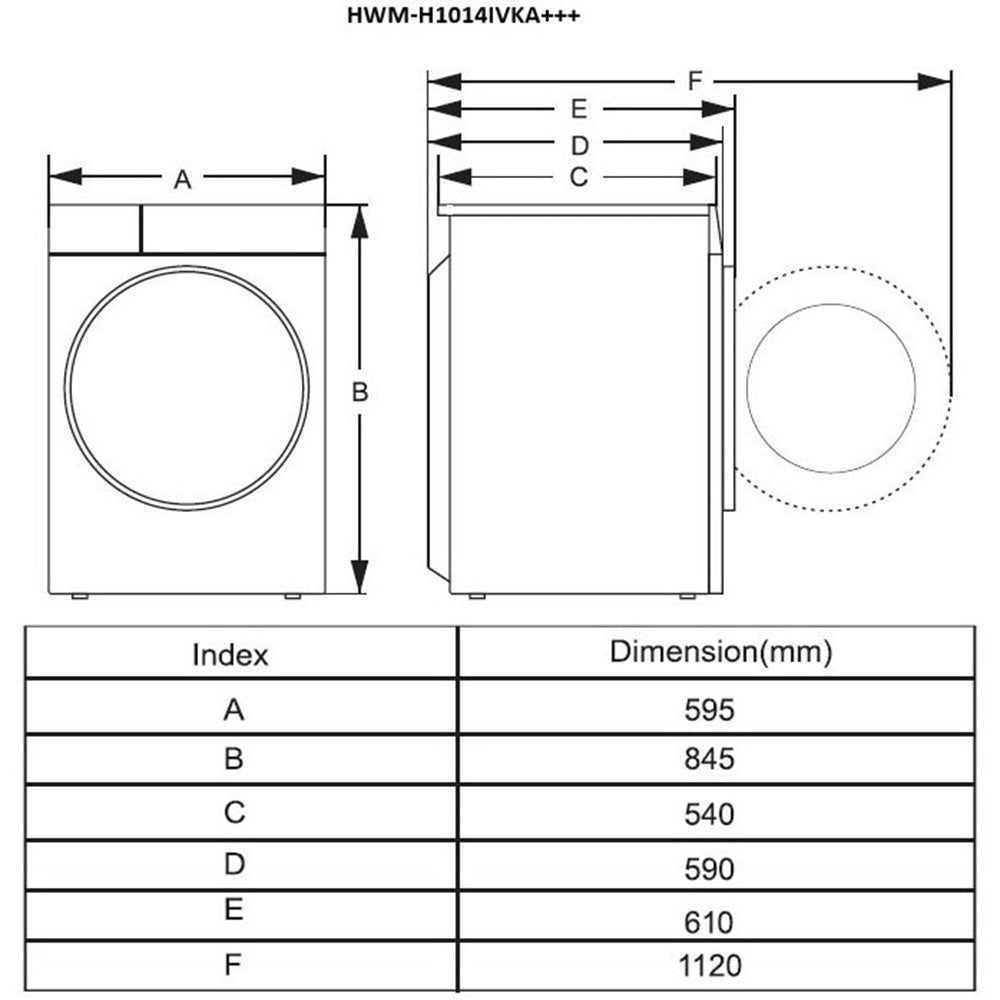 Heinner HWM-H1014IVKA+++ Wasmachine 10 kg – 1400 RPM