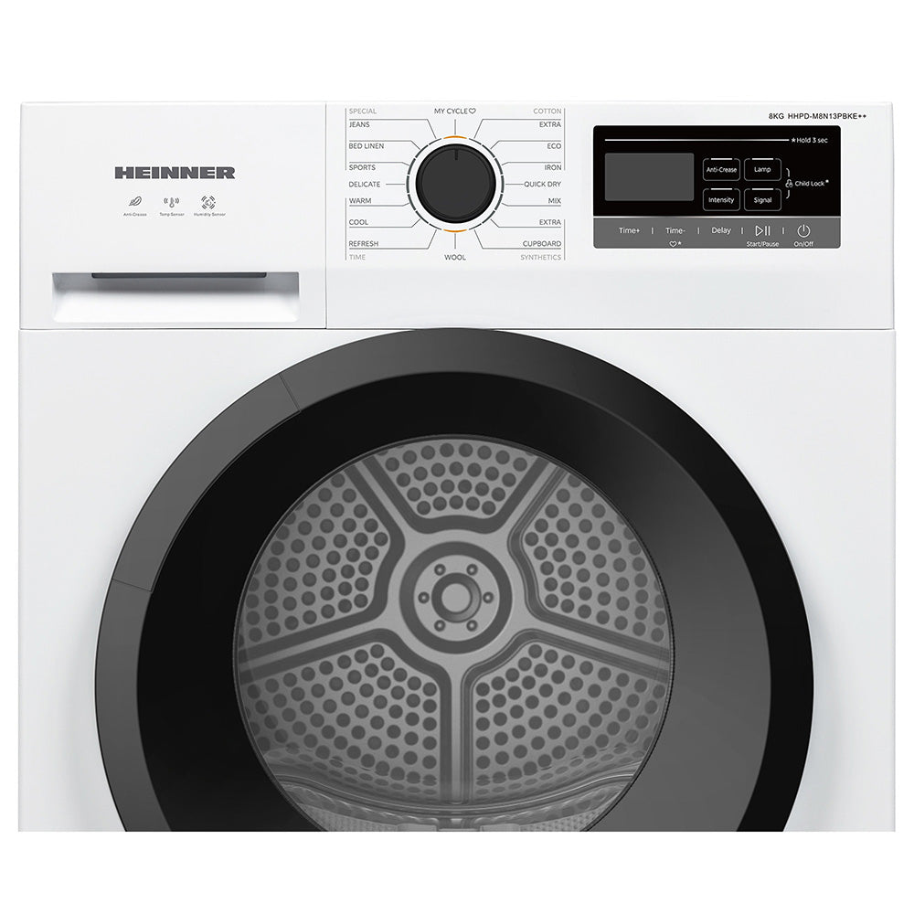 Heinner HHPD-M8N13PBKE++ Warmtepompdroger – 8 kg – Anti-Kreuk