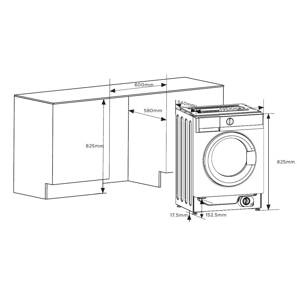 Heinner HWM-BI914IVA+++ Inbouw Wasmachine 9 kg – 1400 RPM