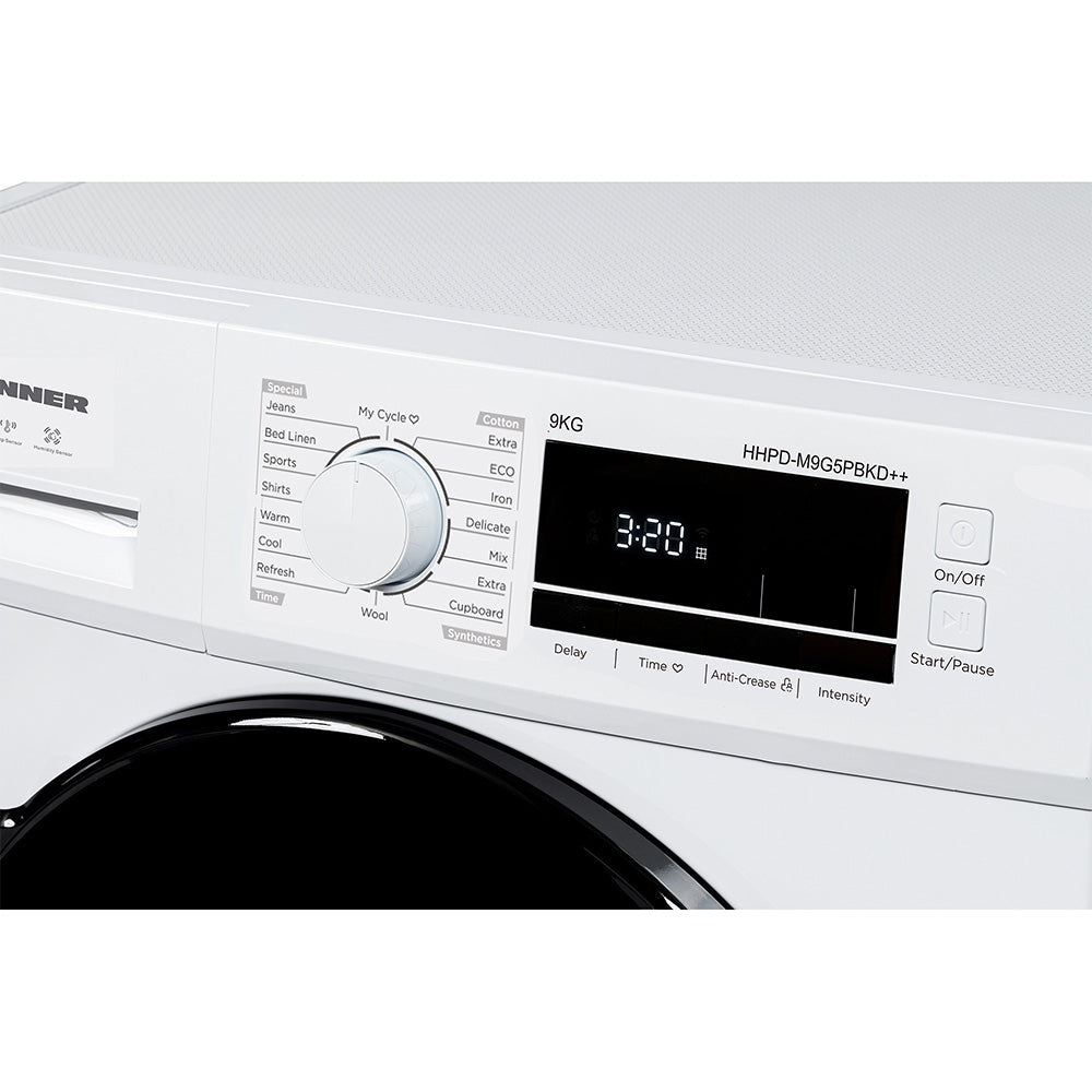 Heinner HHPD-M9G5PBKD++ Warmtepompdroger – 9 kg – Anti-Kreuk