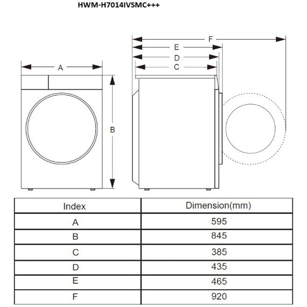 Heinner HWM-H7014IVSMC+++ Wasmachine 7 kg – 1400 RPM