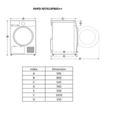 Heinner HHPD-M7N13PBKE++ Warmtepompdroger – 7 kg – Anti-Kreuk