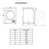 Heinner HHPD-M9G5PBKD++ Warmtepompdroger – 9 kg – Anti-Kreuk