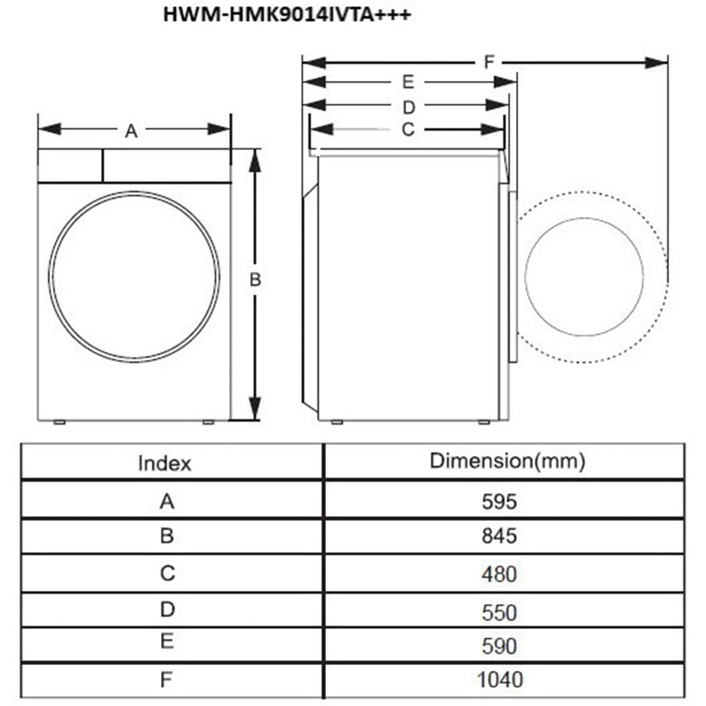 Heinner HWM-HMK9014IVTA+++ Wasmachine 9 kg – 1400 RPM