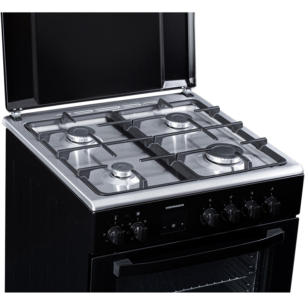 Heinner HFSC-S66FDCC-IBK Gasfornuis 50 cm – 4 Zones – Oven 6 Functies – Grill