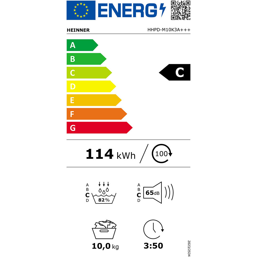 Heinner HHPD-M10K3A+++ Warmtepompdroger – 10 kg – Anti-Kreuk