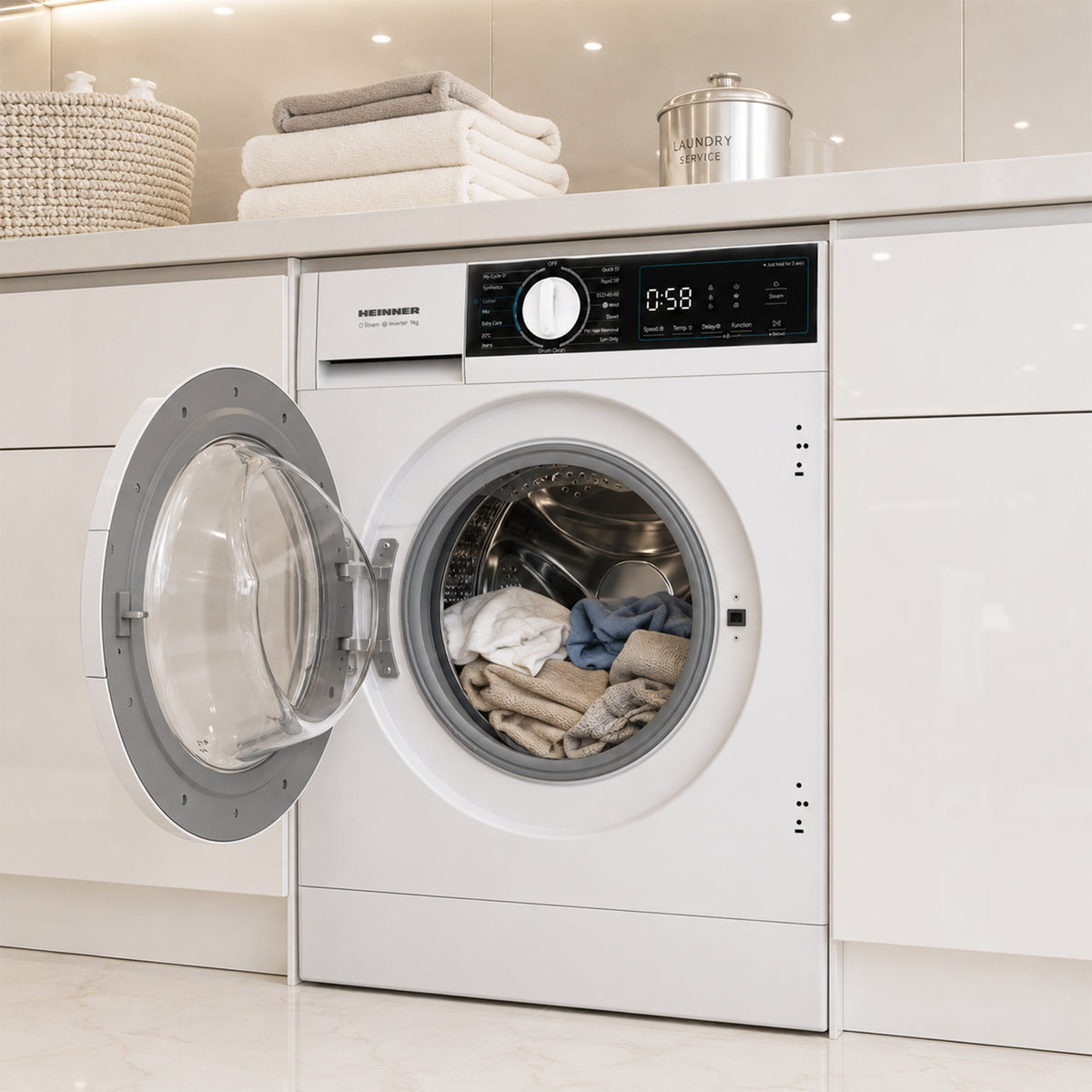 Heinner HWM-BI914IVA+++ Inbouw Wasmachine 9 kg – 1400 RPM