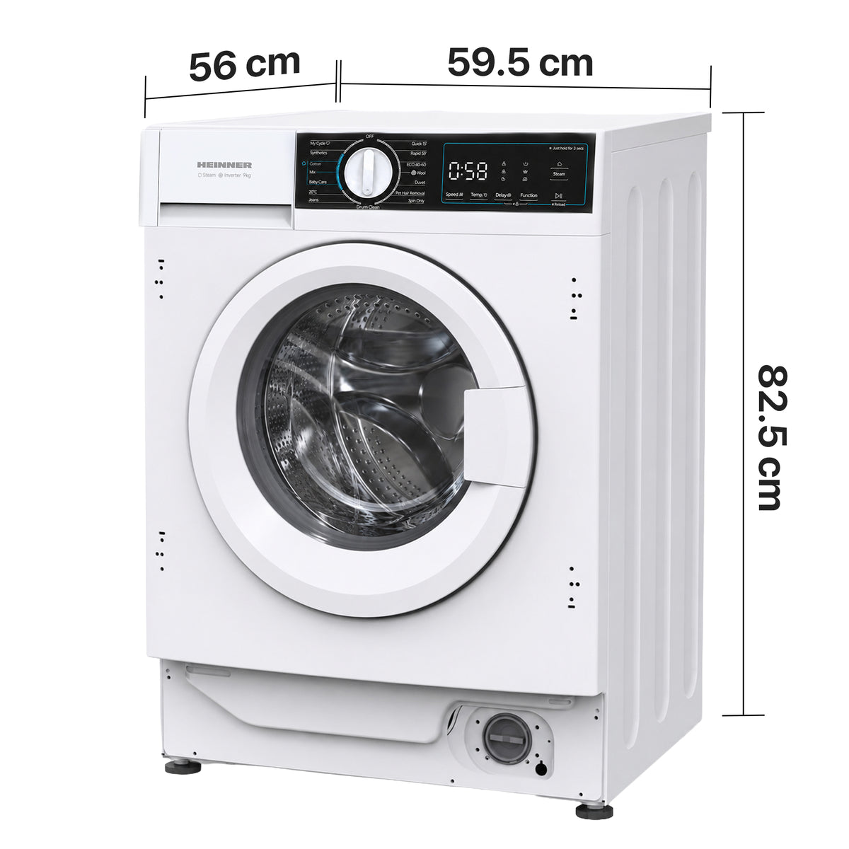 Heinner HWM-BI914IVA+++ Inbouw Wasmachine 9 kg – 1400 RPM