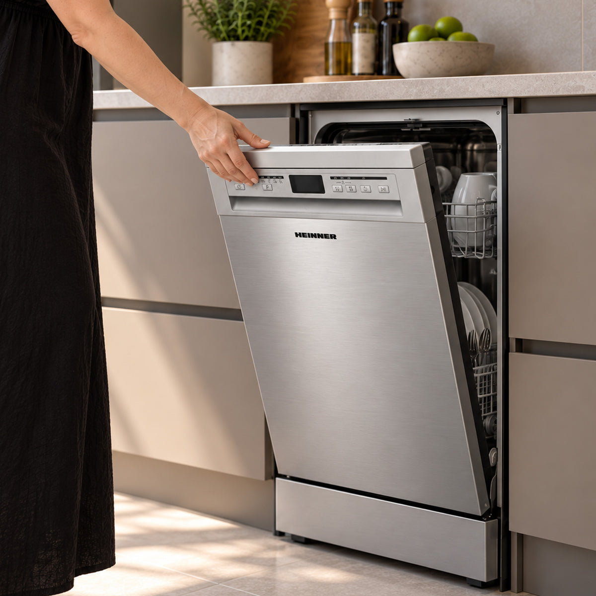 Heinner Freestanding Dishwasher HDW-FSM45609DXE – 9 place settings – AquaStop – energy class E – stainless steel – image 9