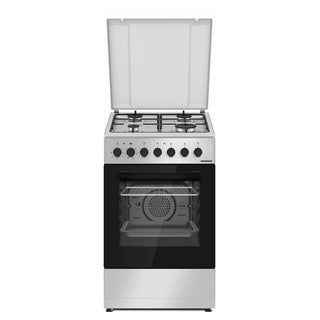 Heinner gasfornuis HFSC-S60LITGC-SL – 50 cm – 4 zones – oven met 6 functies en grill