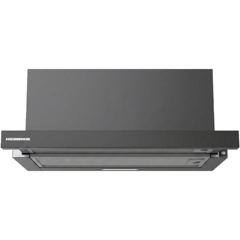 Hotte Heinner HTCH-MD600GBK – classe énergétique B – verre noir – photo du produit