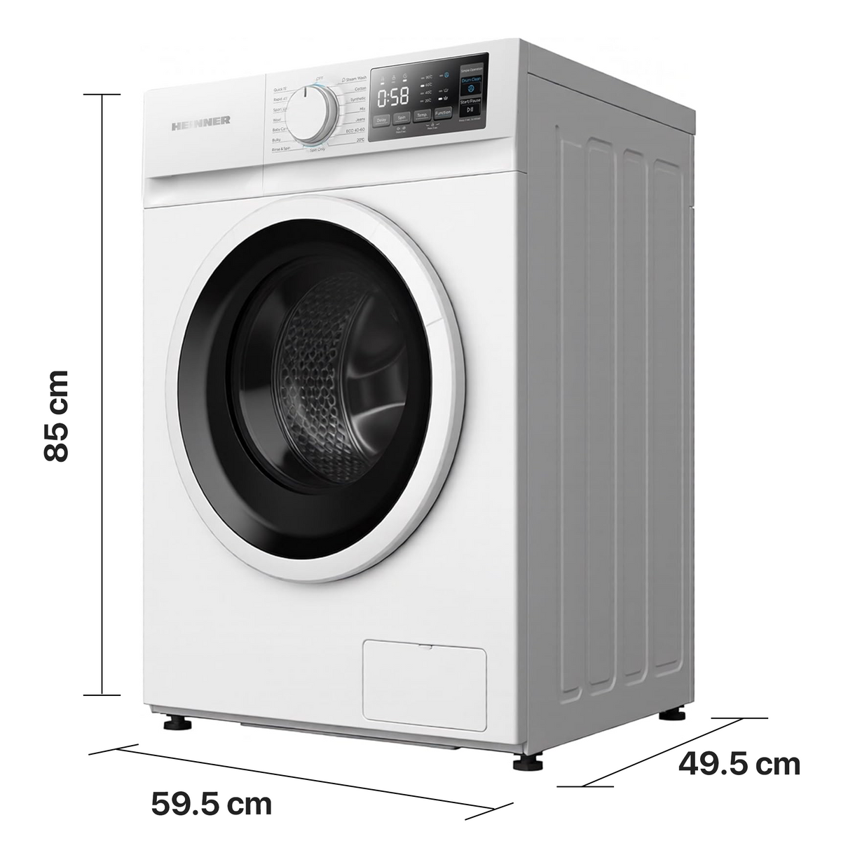 Wasmachine Heinner HWM-M914IVNA – 9 kg – 1400 toeren – 15 wasprogramma’s – energielabel A