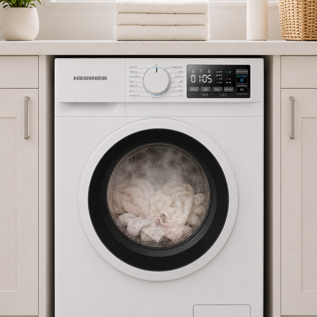 Wasmachine Heinner HWM-M914IVNA – 9 kg – 1400 toeren – 15 wasprogramma’s – energielabel A