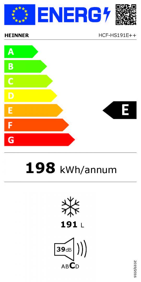 Heinner HCF-HS191E vrieskist – 191 liter – energielabel E – wit