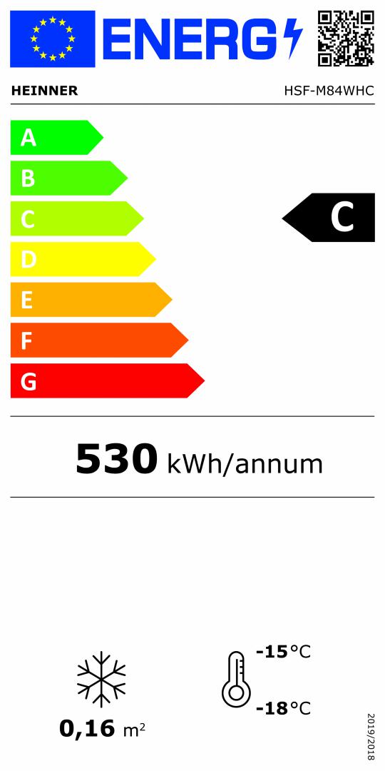 Heinner HSF-M84WHC vrieskist – 84 L – schuifglasdeksel – wit