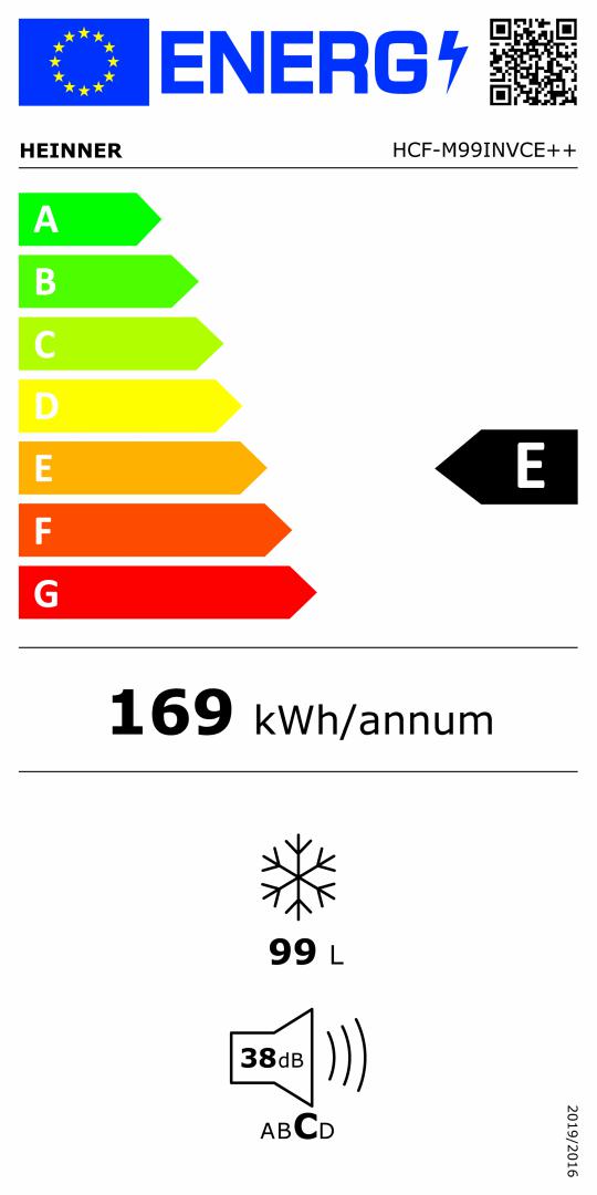 Heinner vrieskist HCF-M99INVCE – 99 liter – converteerbaar – inverter – wit