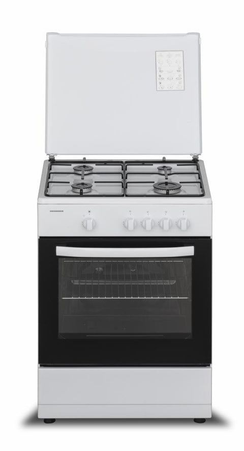 Heinner gasfornuis HFSC-SME60WH – 60 cm – 4 branders – elektrische oven – wit